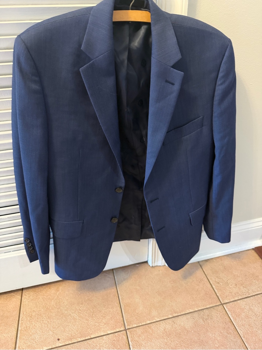Lauren Ralph Lauren Men’s Blue Wool Blend Twill Stretch Sport Coat 38S